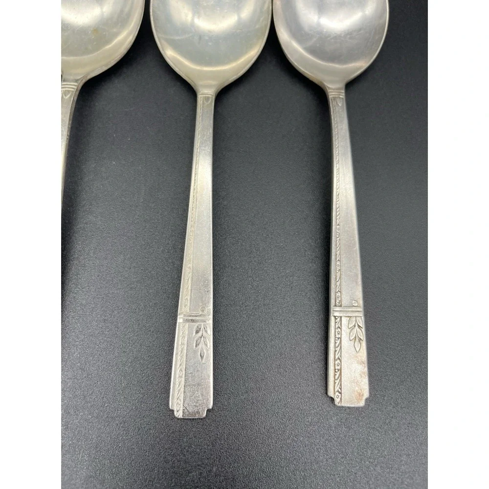 Soup Or Cream Spoon Set Silverplate Grenoble By Oneida Silver 5 Pieces